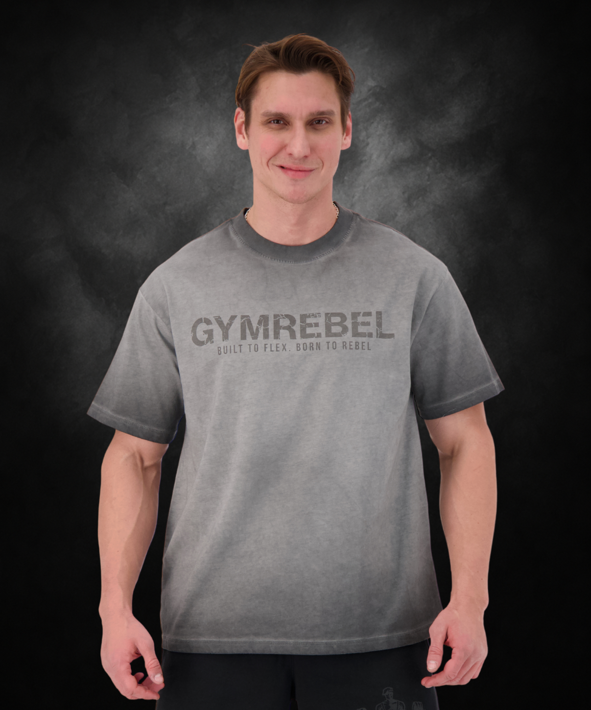 Washed-off Oversized T-shirt LIFTING CLUB (230gsm)