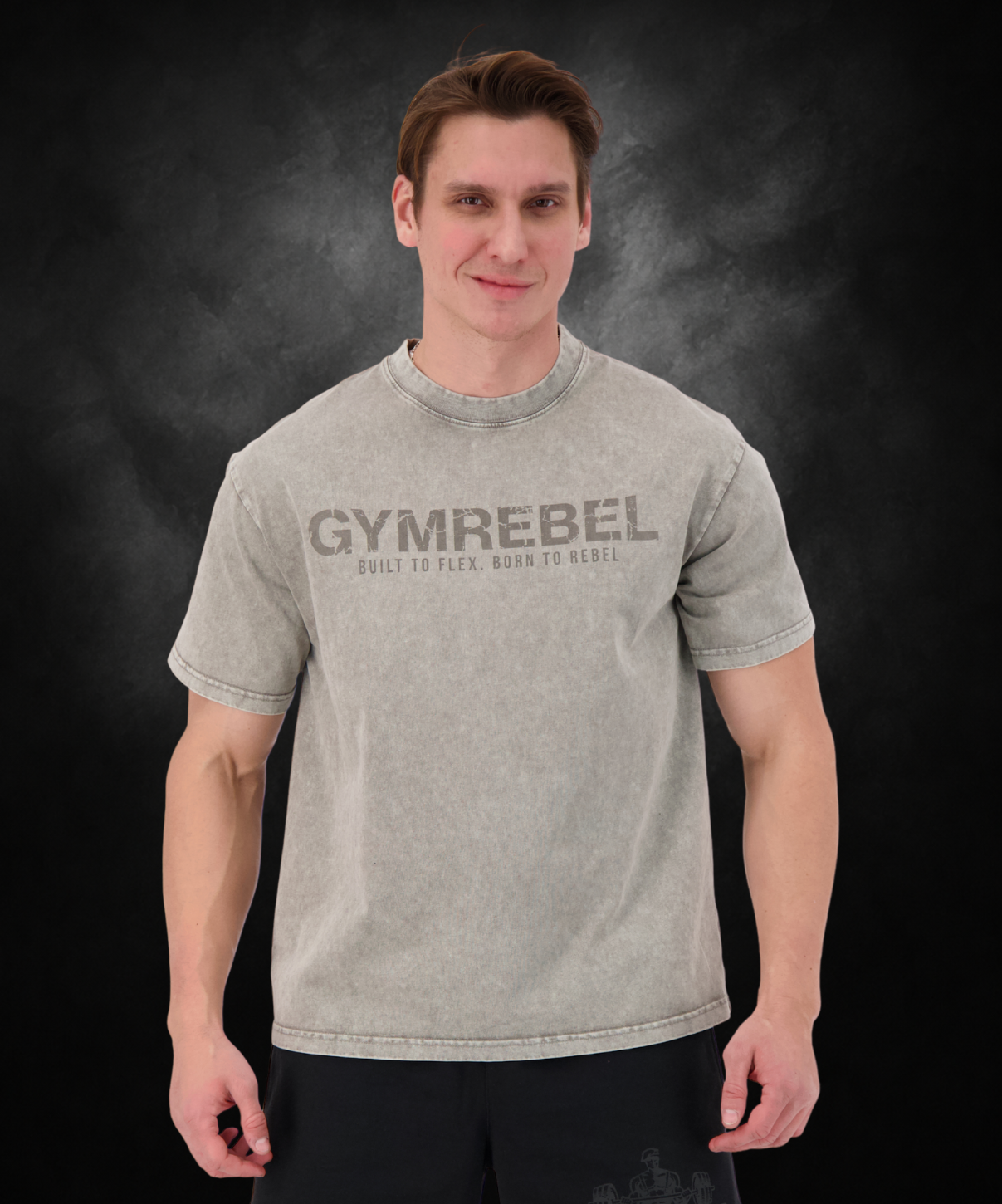 Washed-off Oversized T-shirt LIFTING CLUB (230gsm)