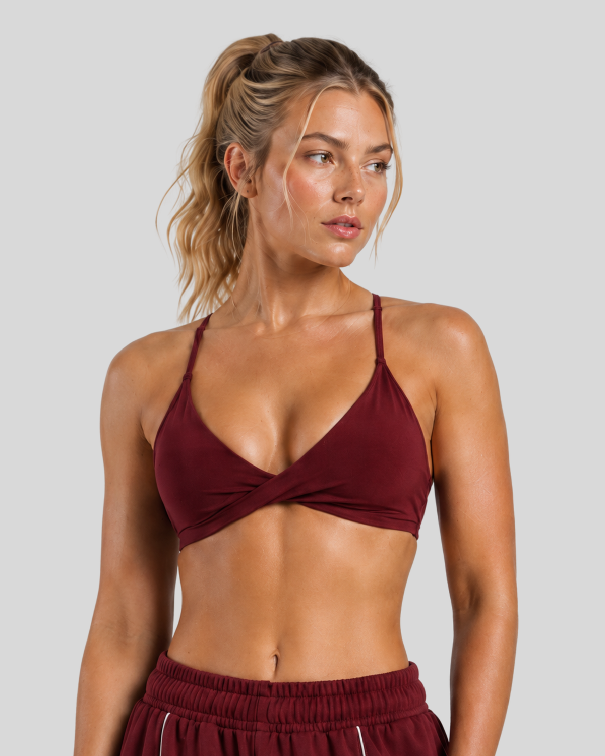 Wine Red | Vandal Ribbed Bralette | Front