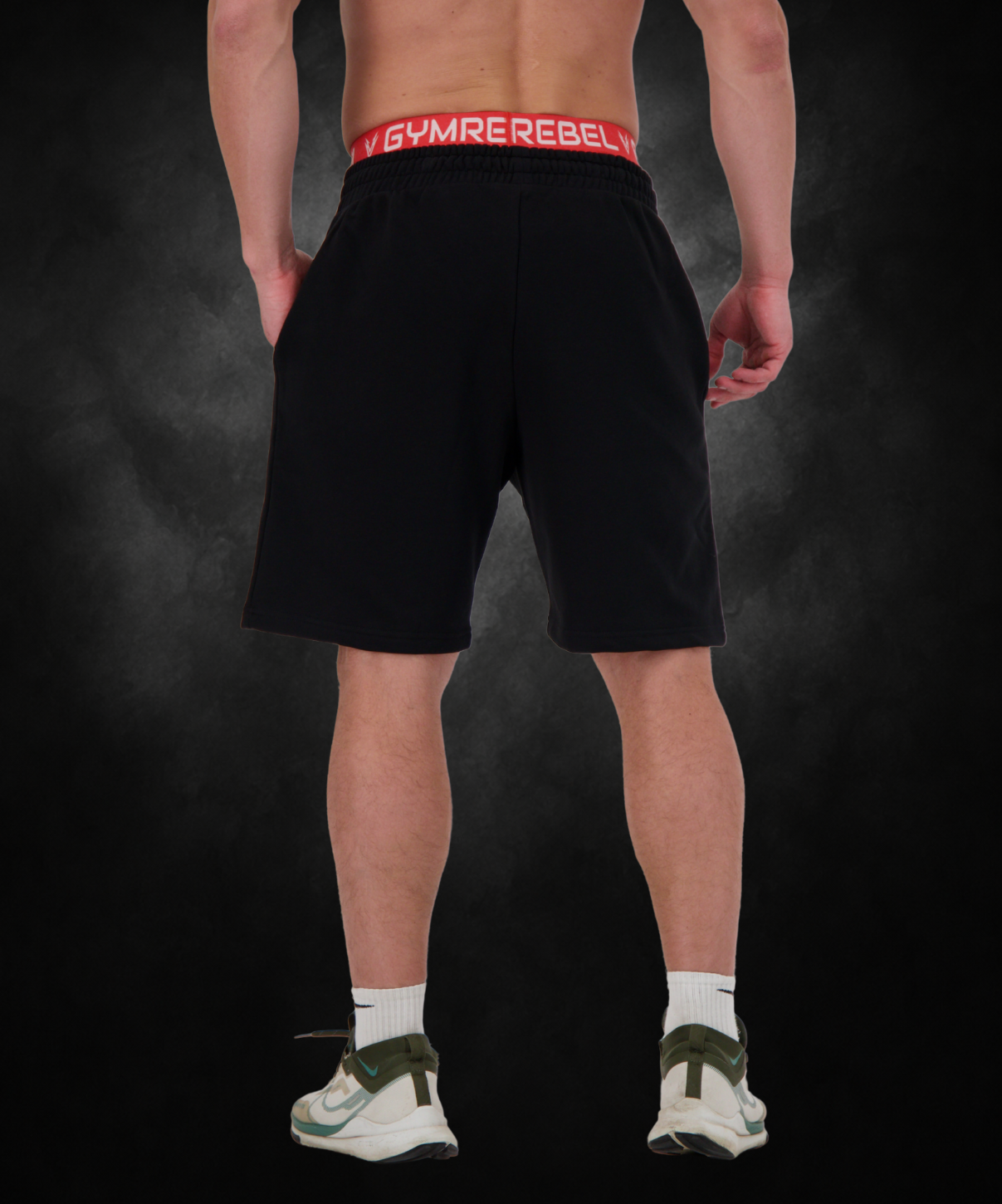 Black | SweatShorts (350 GSM) | Back