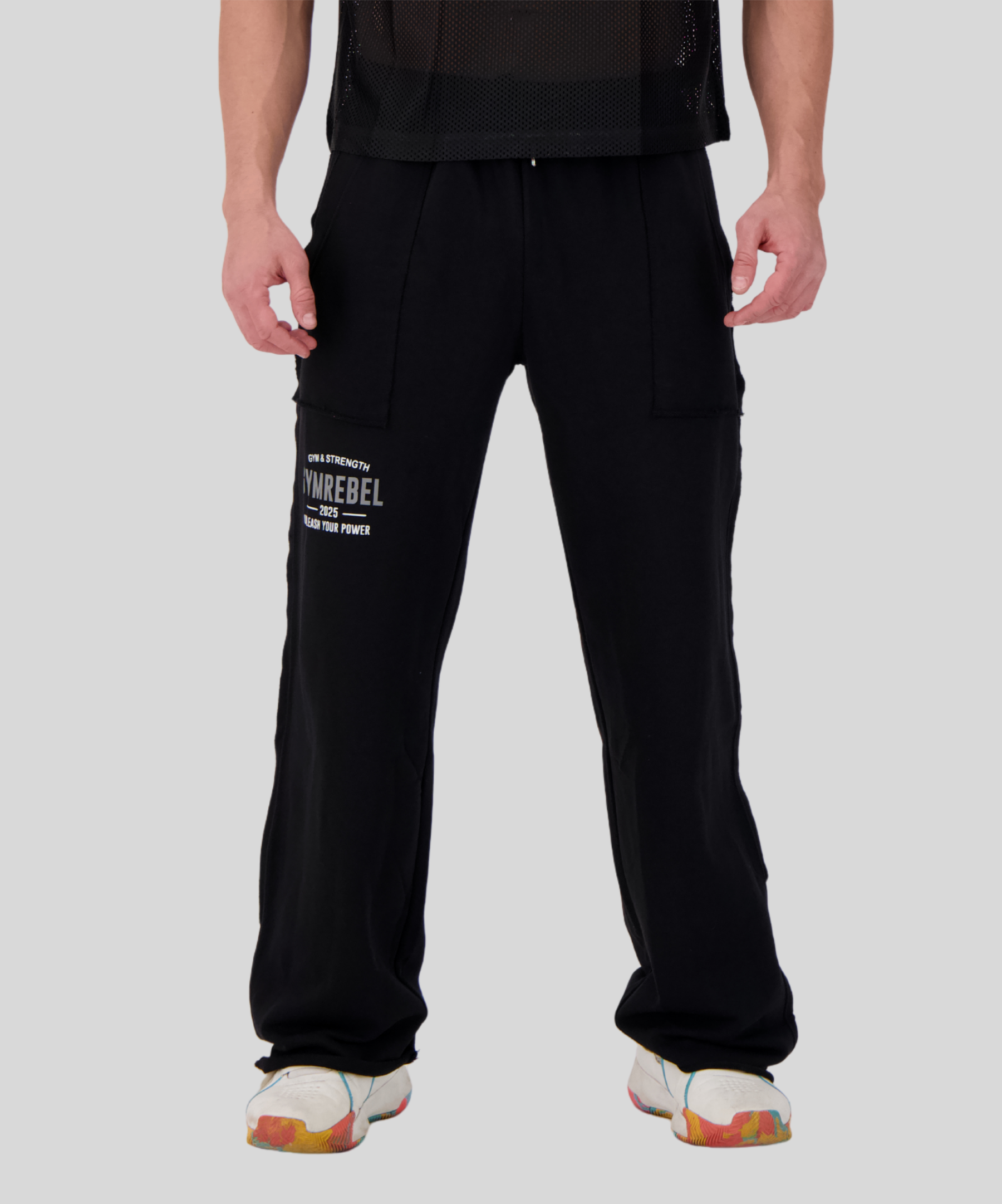Black | Gym SweatPants (350gsm) | Front