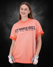 Washed-off Oversized HEAVYWEIGHT T-shirt (250gsm) | Orange | Front