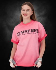 Washed-off Oversized HEAVYWEIGHT T-shirt (250gsm) | Pink | Front