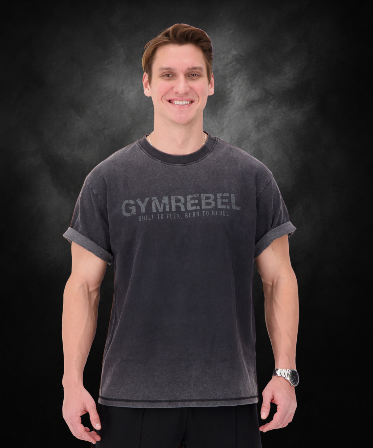 Washed-off Oversized T-shirt LIFTING CLUB (230gsm)