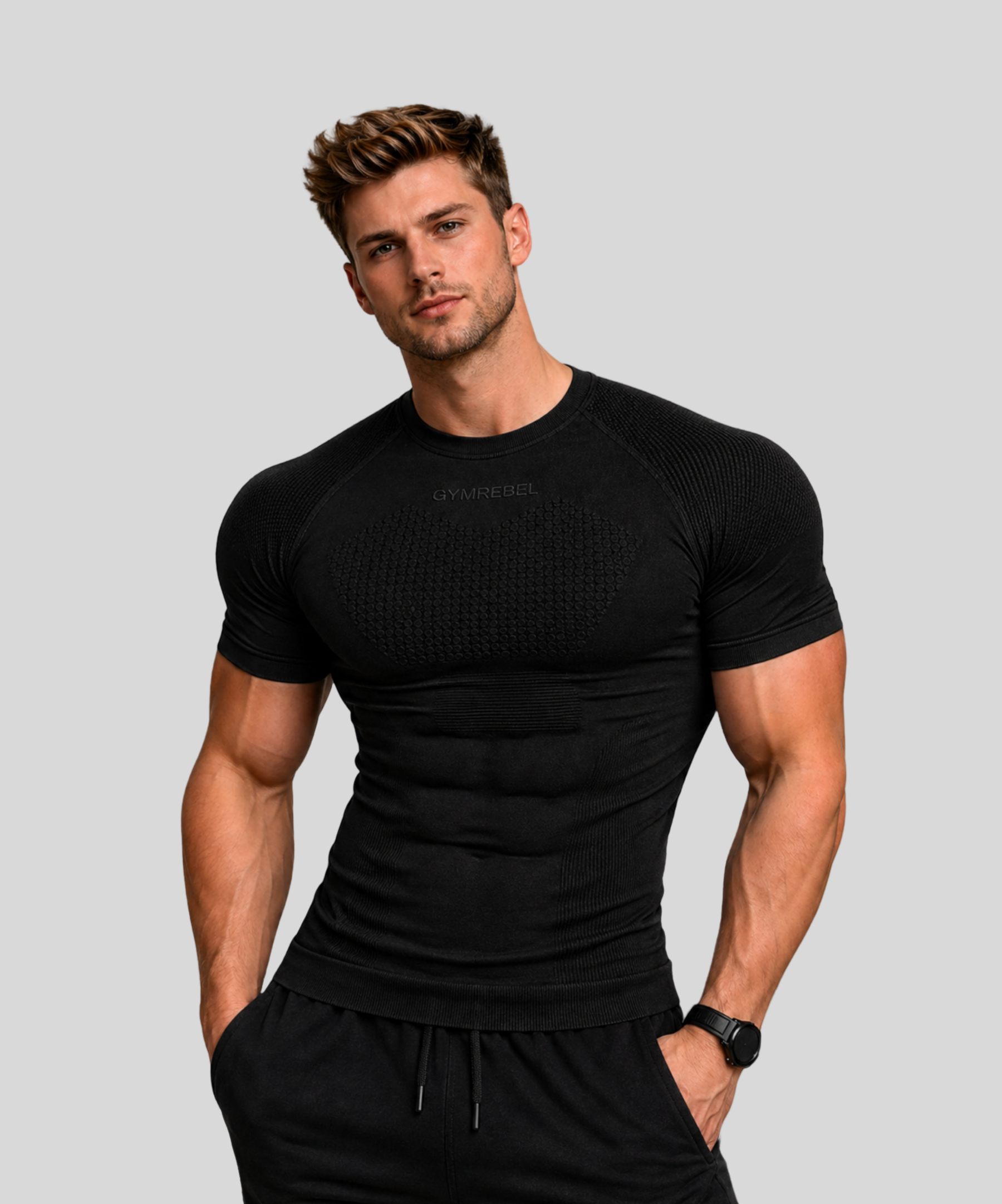 black | Rebel Knitted Compression | Front