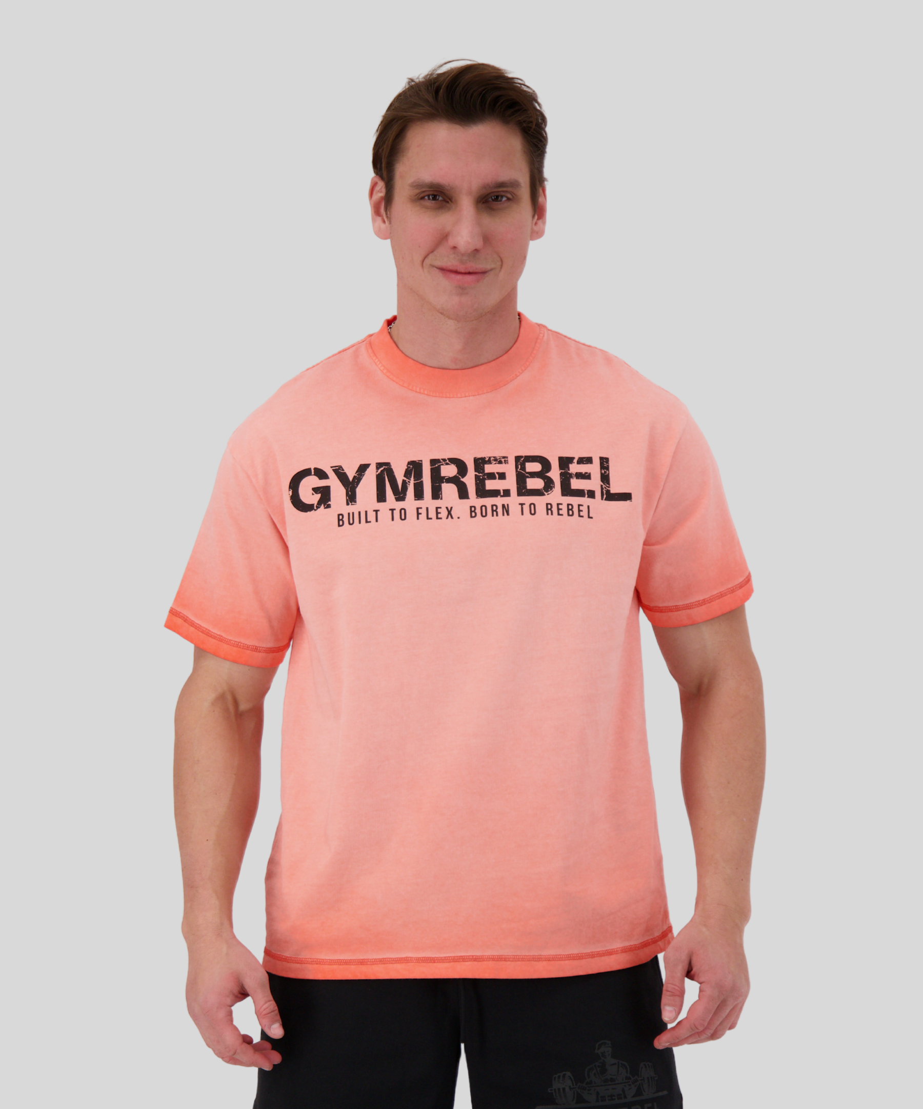 Orange | Washed-off T-shirt (250gsm) (SUMMER EDITION) | Front