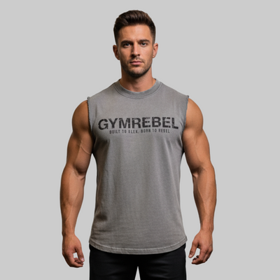 Washed-off Sleeveless T-shirt