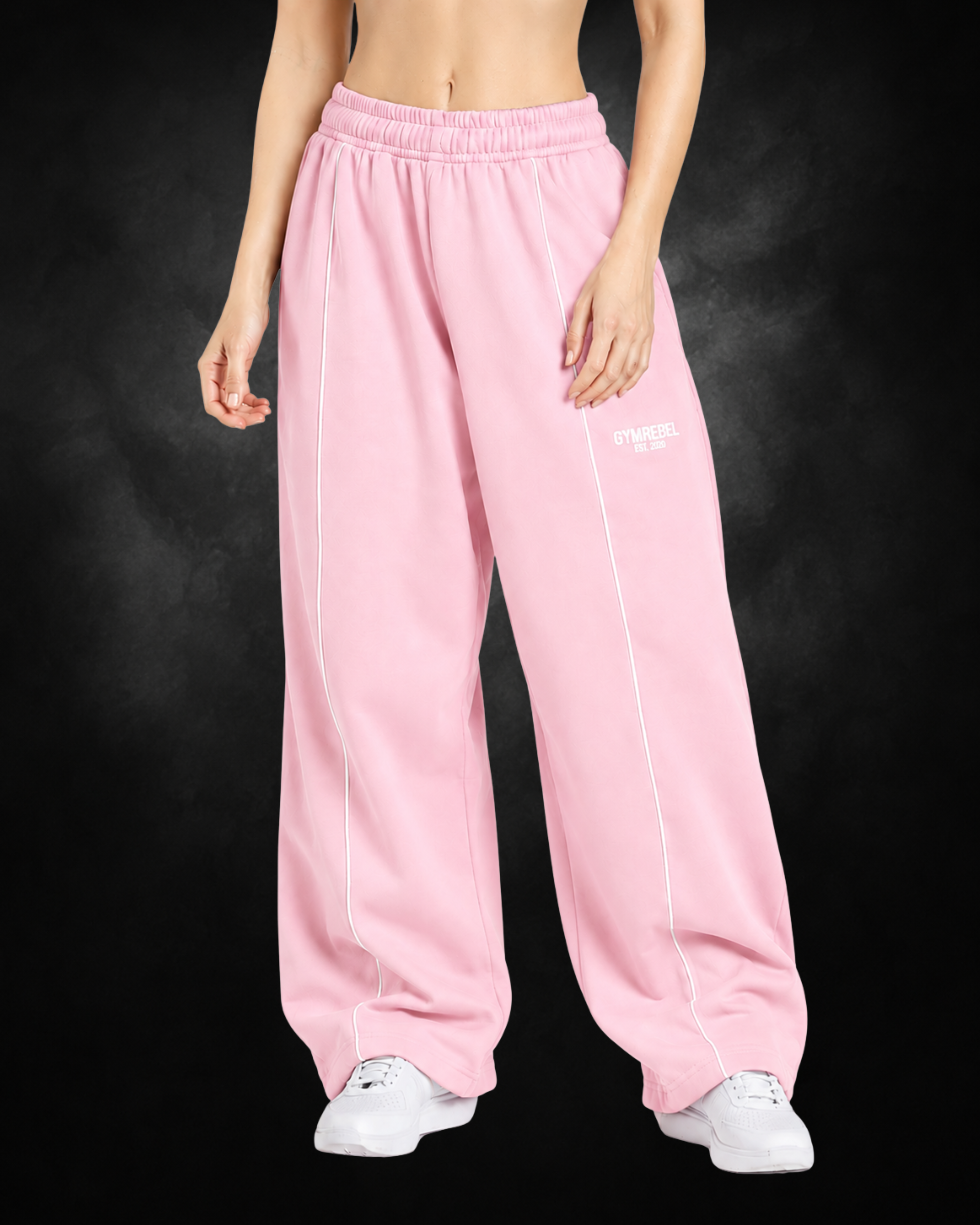 Light Pink Vandal Wide-Leg Pants front