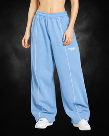light blue Vandal Wide-Leg Pants| front