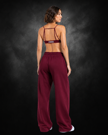 wine red Vandal Wide-Leg Pants | whole body back