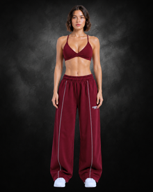 wine red | Vandal Wide-Leg Pants whole body front
