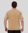 Brown | Washed-off Oversized T-shirt LIFTING CLUB (230gsm) | Back