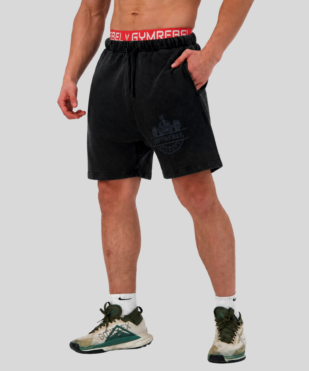 Black | Washed-off SweatShorts | Front
