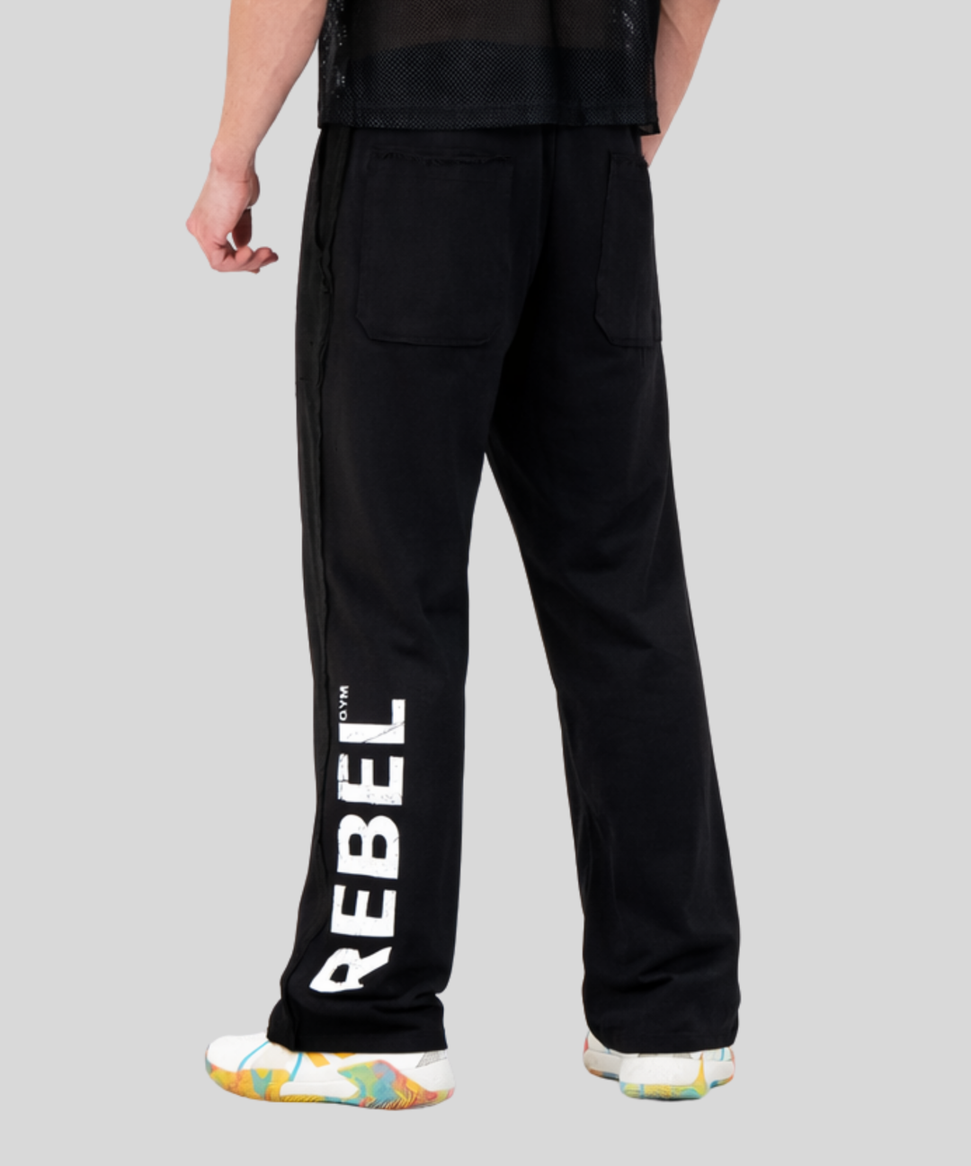 Black | Gym SweatPants (350gsm) | Side