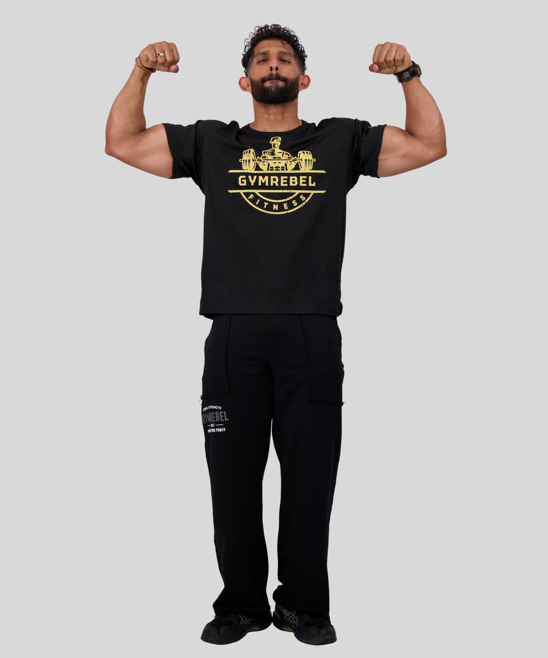 yellow | Active Mesh & Sweatpants Set | front
