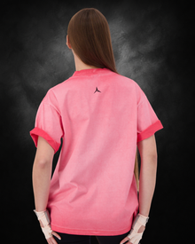 Washed-off Oversized HEAVYWEIGHT T-shirt (250gsm) | Pink | Back