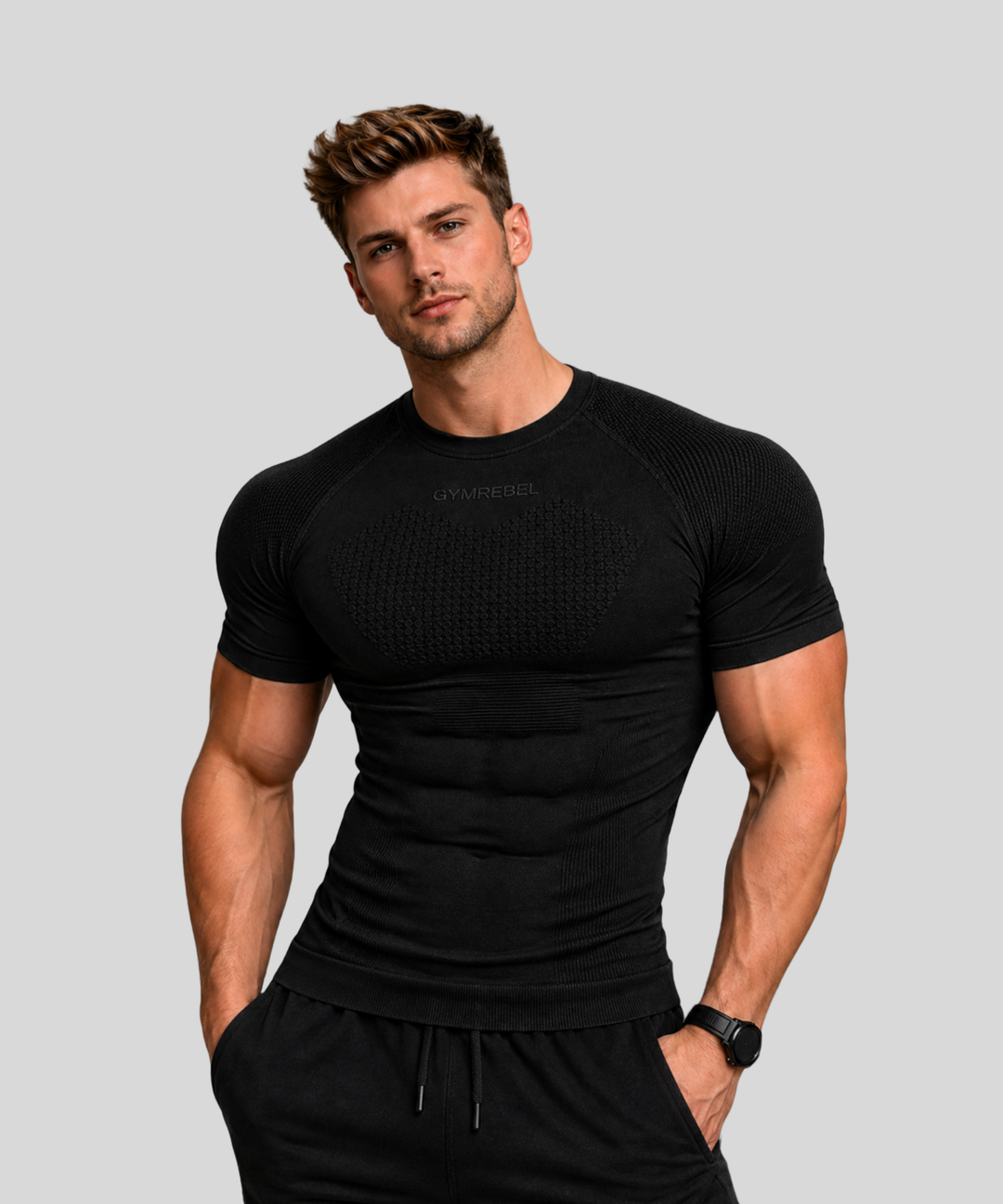 black | Rebel Knitted Compression | Front