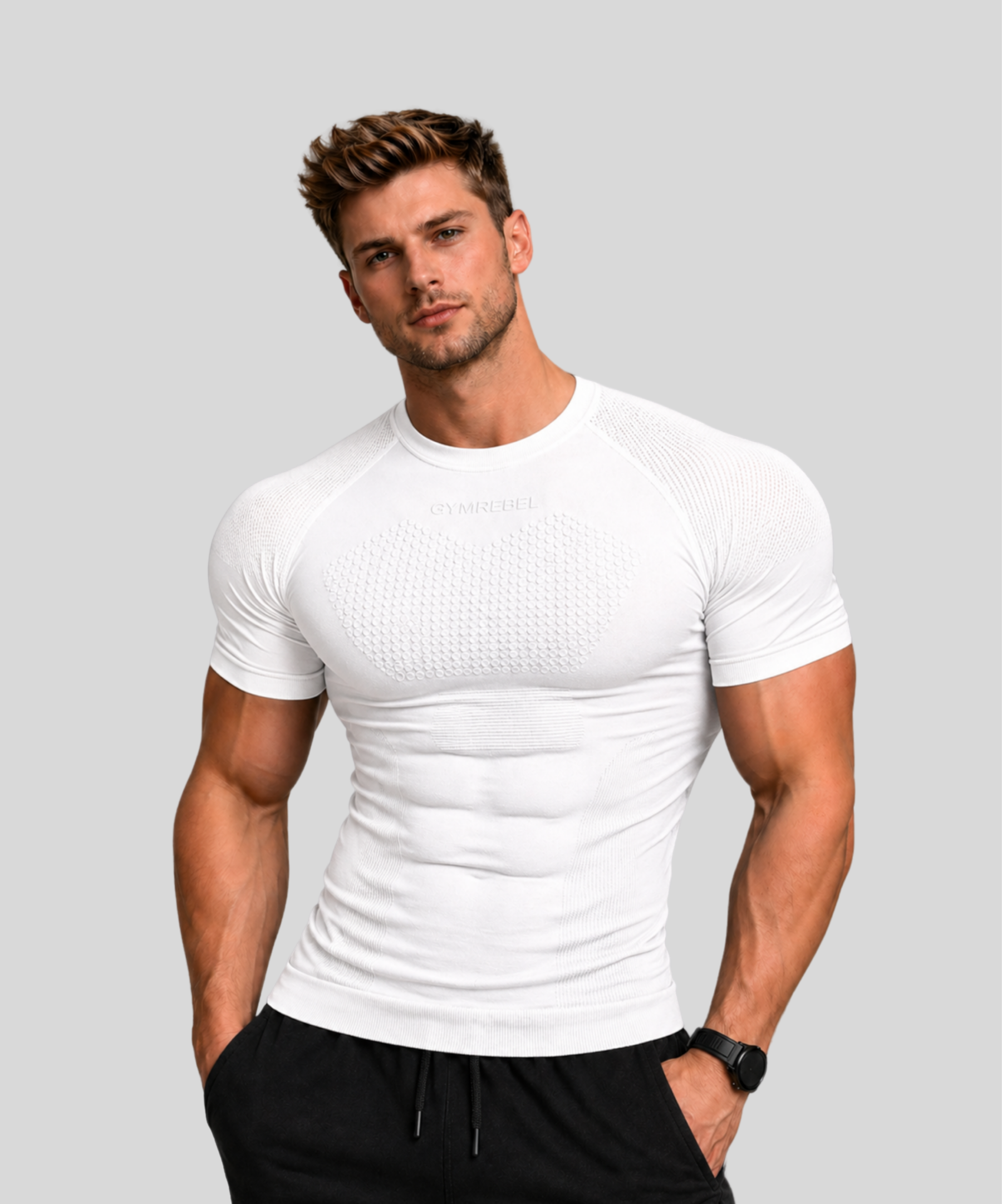 white | Rebel Knitted Compression | Front