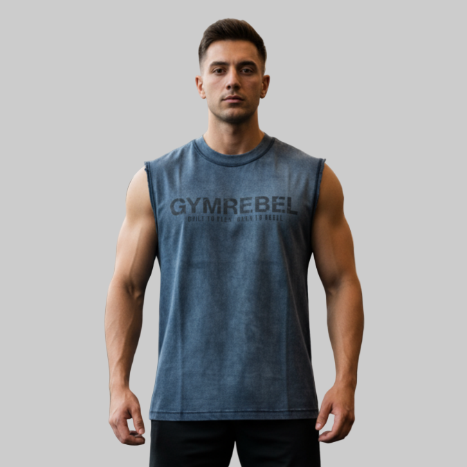 Washed-off Sleeveless T-shirt