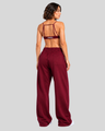 Vandal Wide-Leg Pants | Wine Red | Back