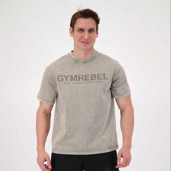 Washed-off Oversized T-shirt LIFTING CLUB (230gsm)