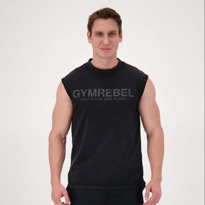 Washed-off Sleeveless T-shirt