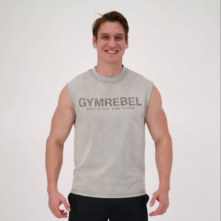 Washed-off Sleeveless T-shirt