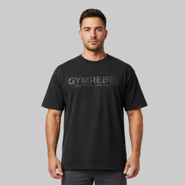 Washed- off Oversized T-shirt LIFTING CLUB ( 230gsm)