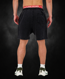 Washed-off SweatShorts | Back | Black